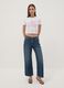 White stretch cotton T-shirt with Sakura print, regular fit_1