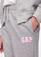 Grey joggers with drawstring and logo patch_3