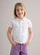 Girls' white pure cotton polo regular fit with embroidered flowers_1