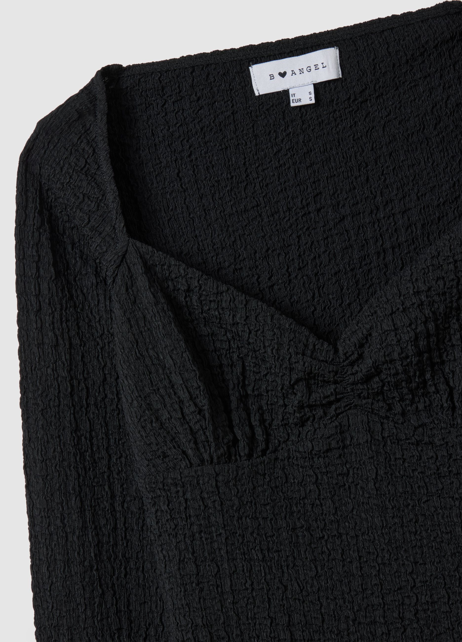 Black long sleeve regular fit top