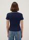 Blue stretch cotton polo with contrast collar, regular fit_2