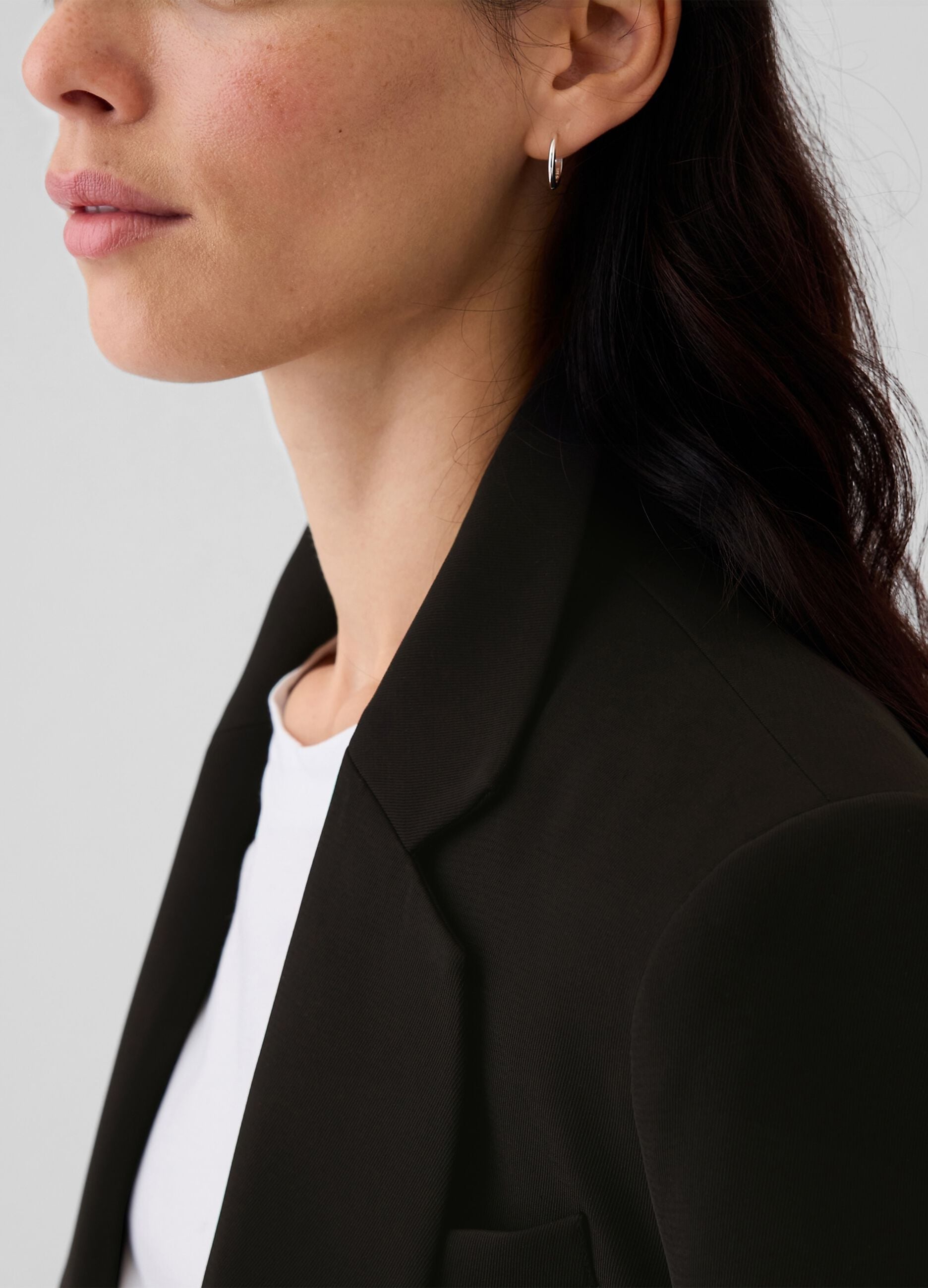 Solid colour single-breasted blazer