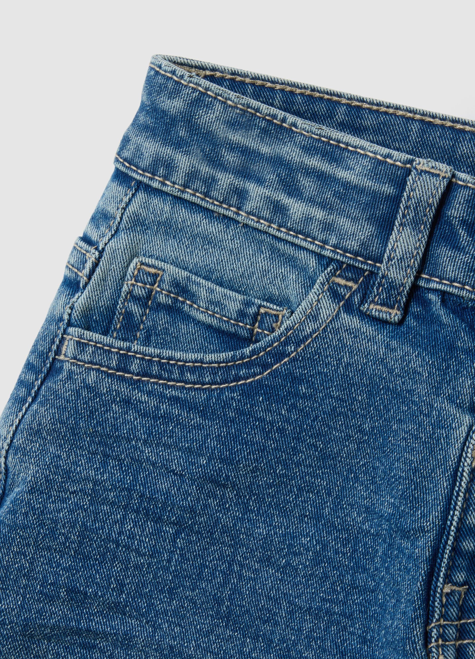 Kids' Straight Blue Stretch Denim Jeans