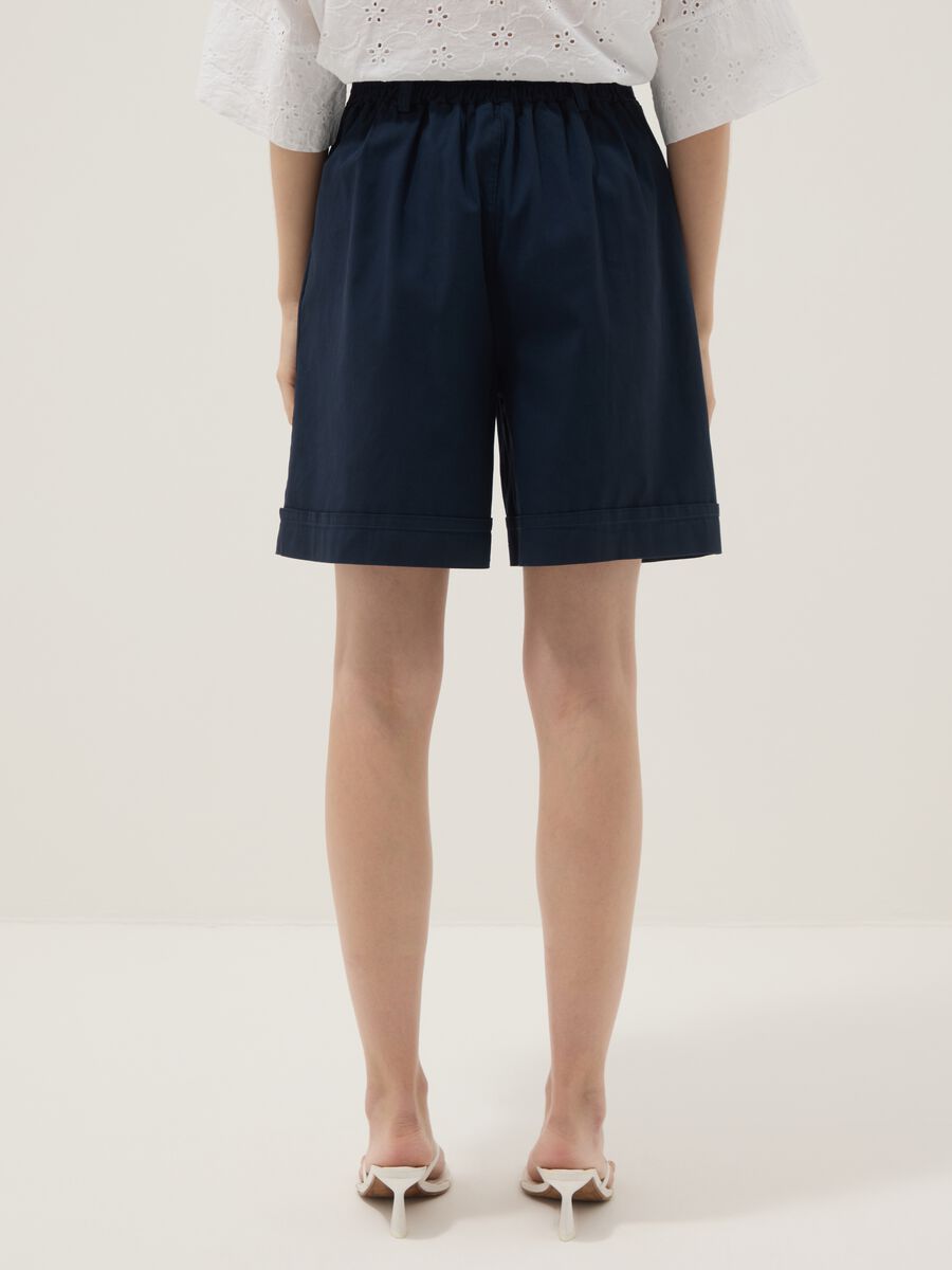 Blue stretch cotton shorts_3