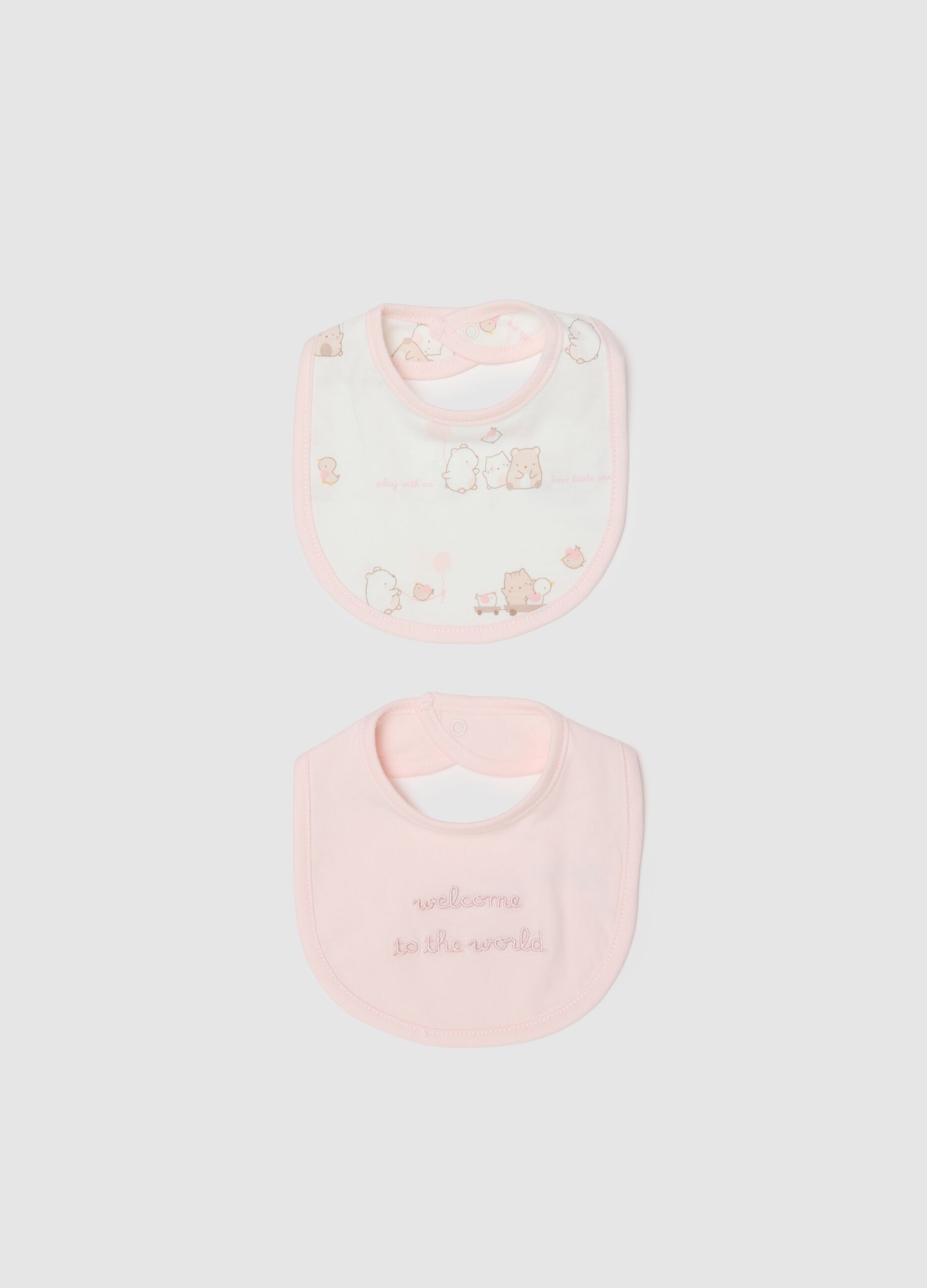 Pack of colourful pure cotton bibs for infants