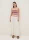 Fitted pure cotton multicolour striped vest with thin straps_1