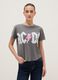 Grey pure cotton regular fit T-shirt with AC/DC print_0