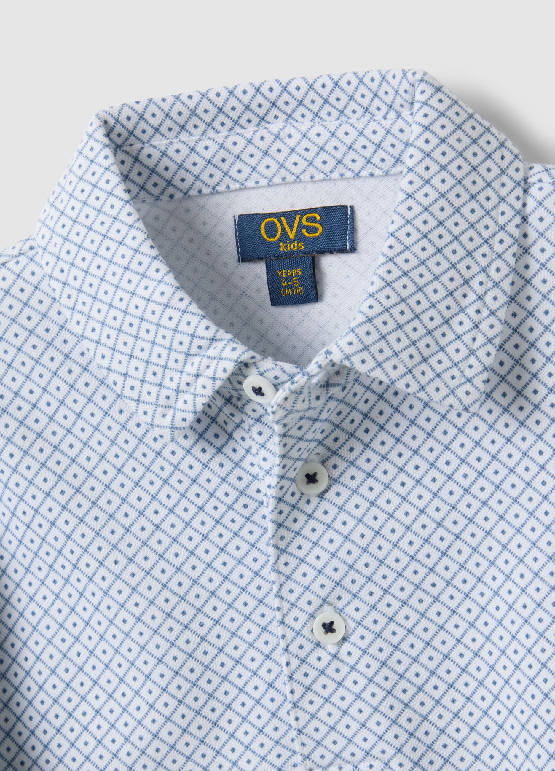 Children's regular fit multicolour checked stretch cotton polo