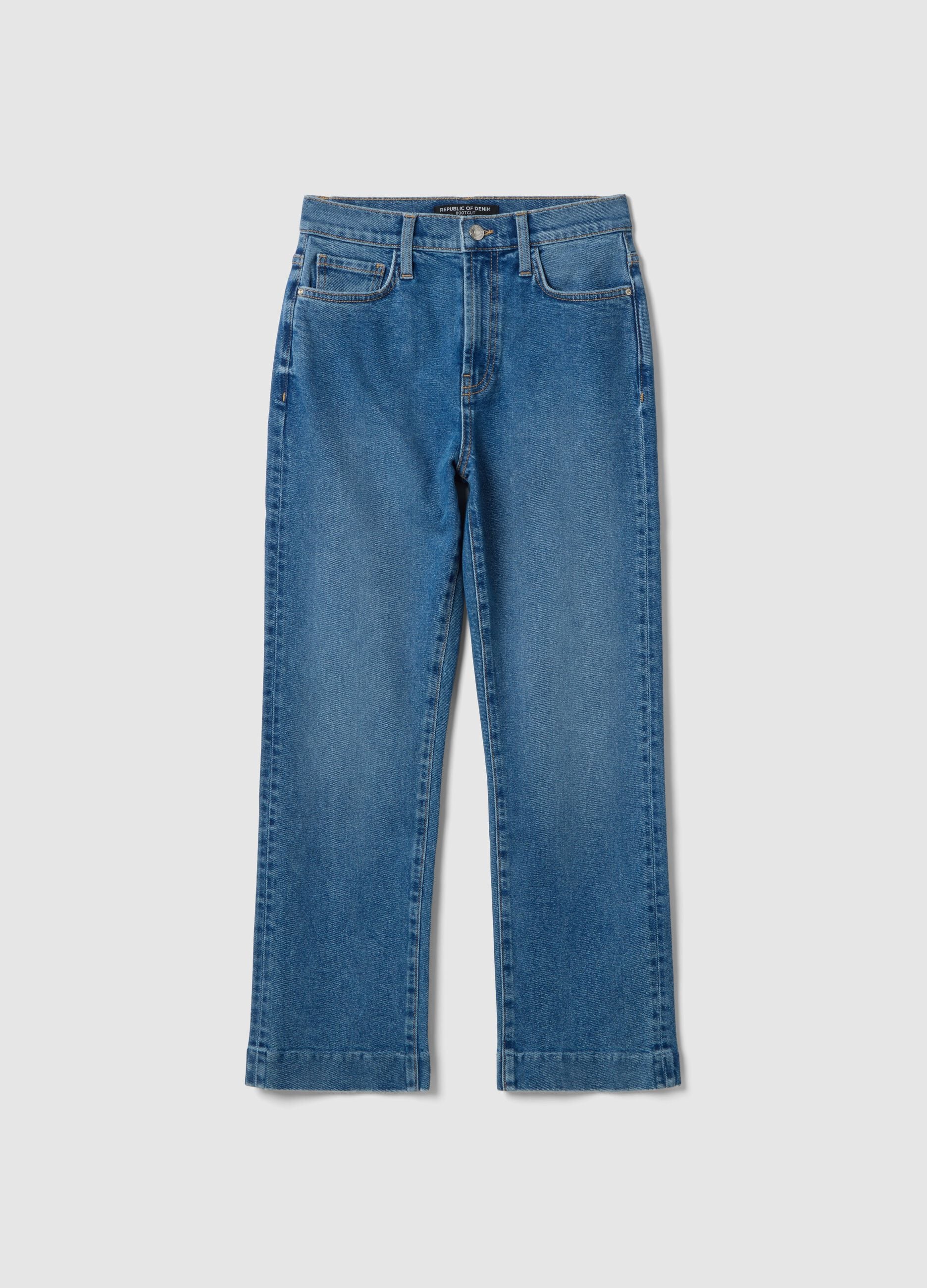 Bootcut jeans in blue stretch denim cotton