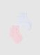 Twin pack of regular fit multicolour cotton blend short socks for newborns_0