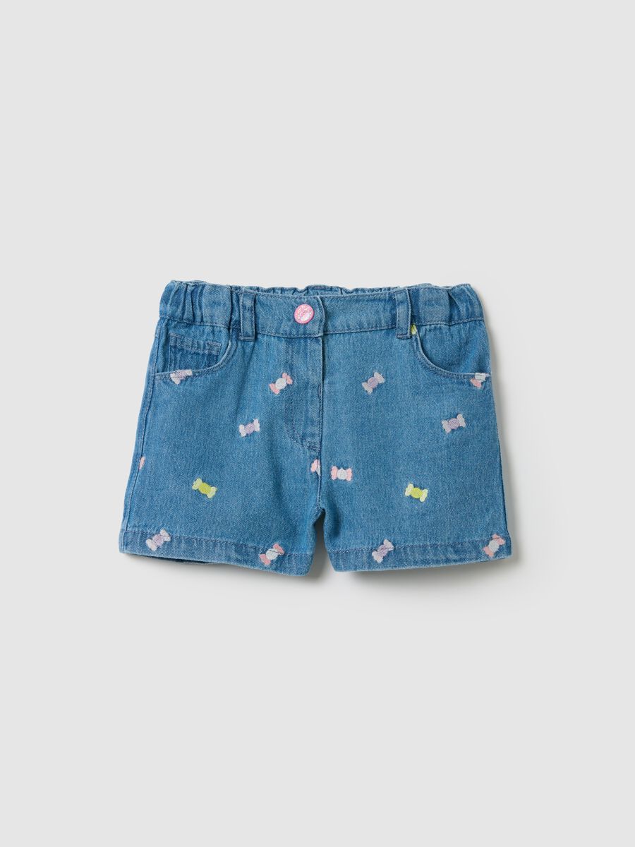 Girls&rsquo; shorts in 100% cotton denim with regular fit_0