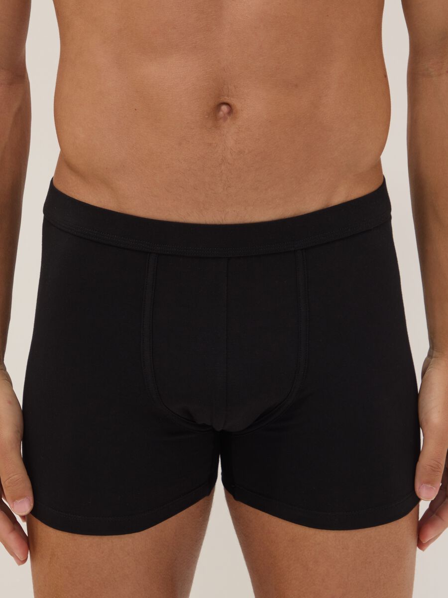 2-pack of black midi boxer briefs in stretch Supima cotton_1