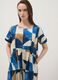 Multicolour stretch cotton midi dress with geometric print_1