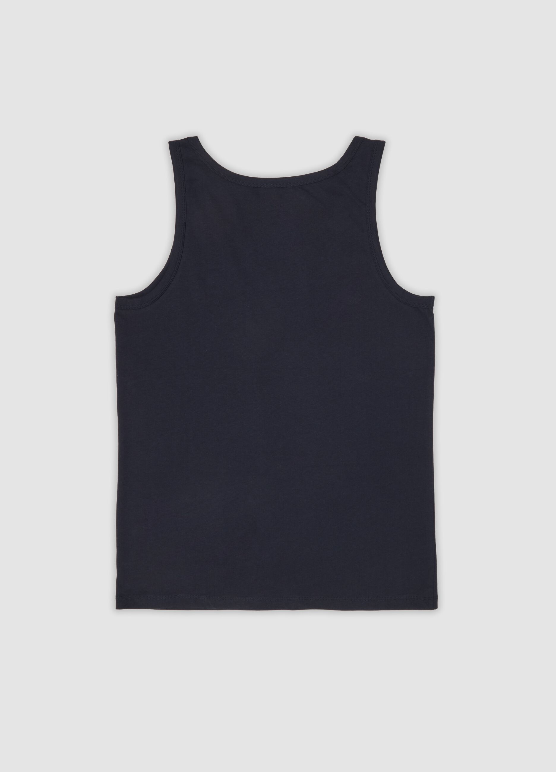 Blue regular-fit vest in pure organic cotton
