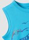Blue pure cotton surf-print vest top for boys, regular fit_3