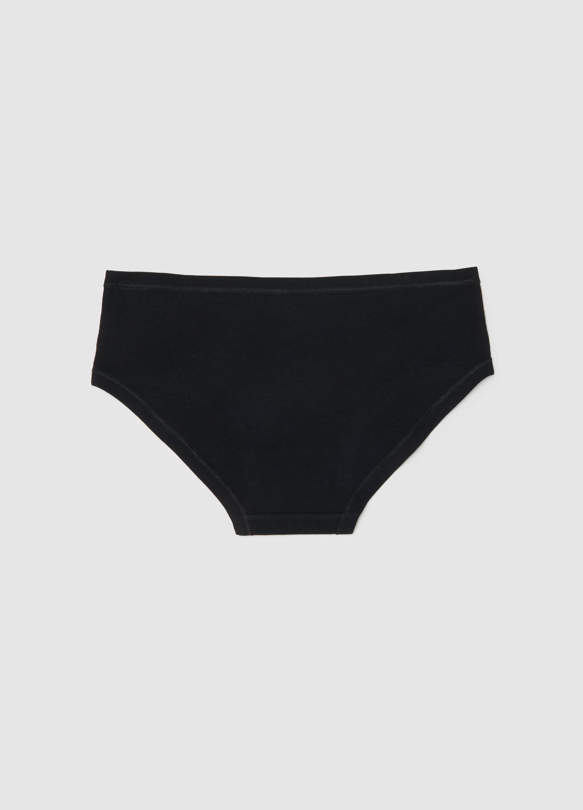 Girls' black baby briefs in regular fit stretch cotton