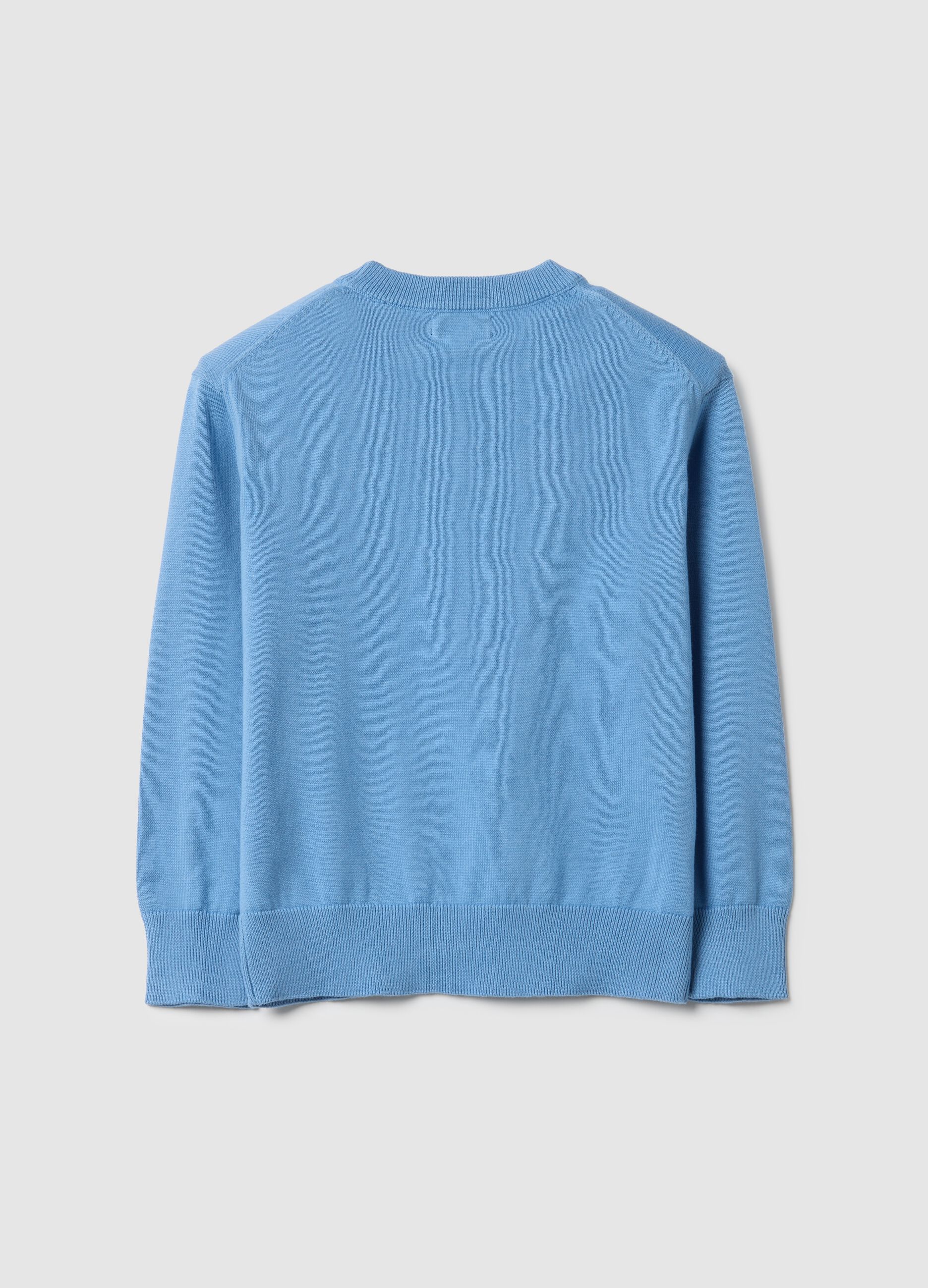 Blue children's pure cotton crew neck jumper regular fit