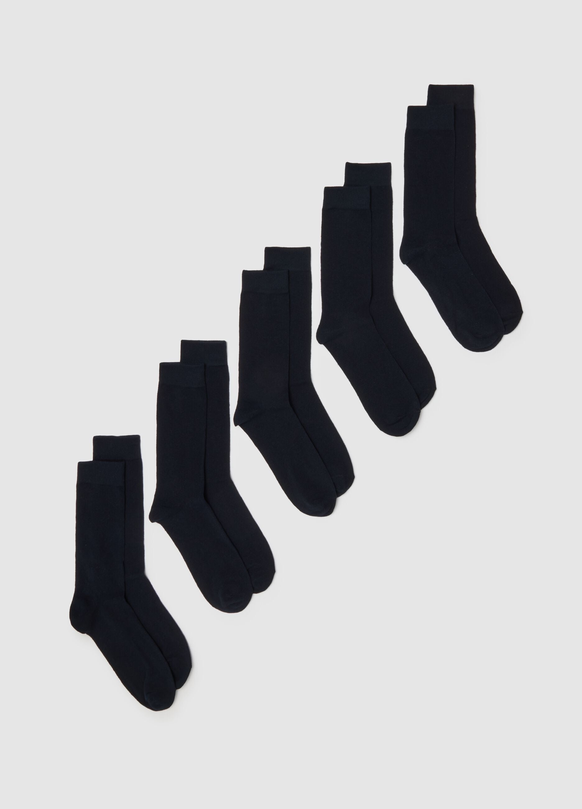 Multipack of Blue Midi Socks in Stretch Cotton Blend