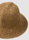 Beige pure paper-fabric hat with coloured threads_1