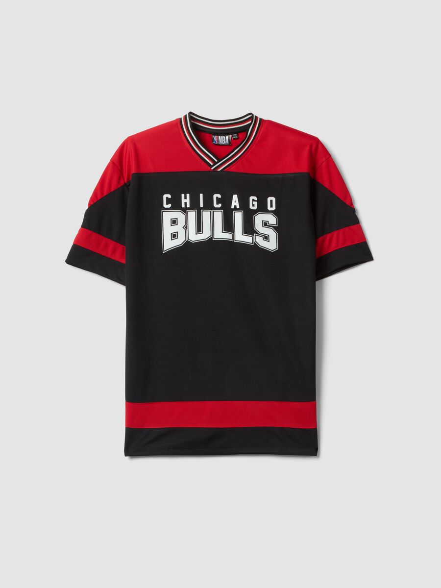 Black and red Chicago Bulls logo T-shirt for kids_3
