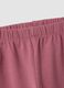 Purple flared leggings in stretchy organic cotton blend with heart print for baby girl_3