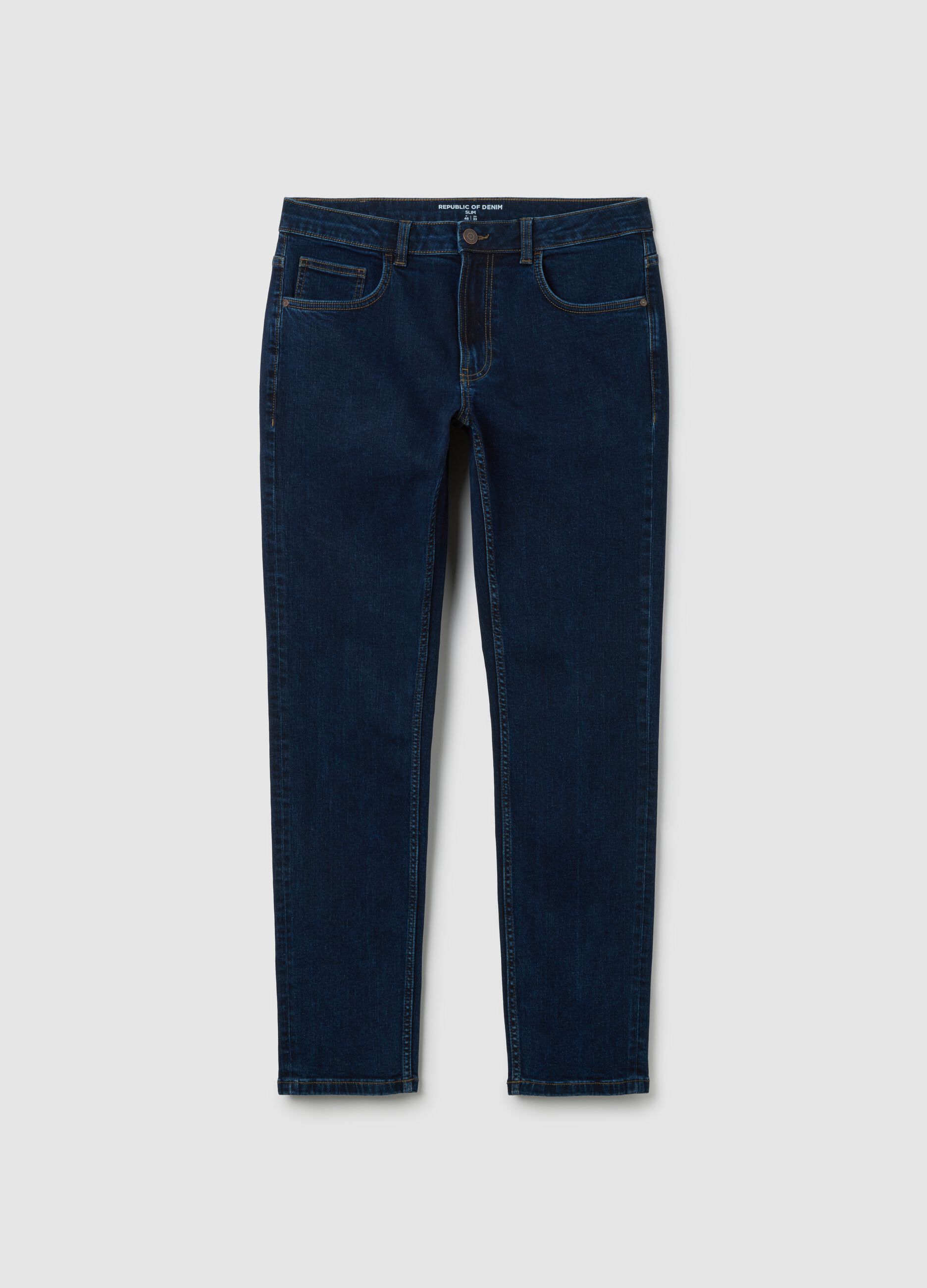 Men's Dark Blue Slim Fit Denim Jeans