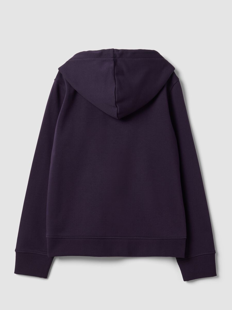 Felpa viola in misto cotone con cappuccio regular fit_1