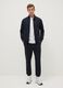 Regular fit blue cotton blend jogger trousers_0