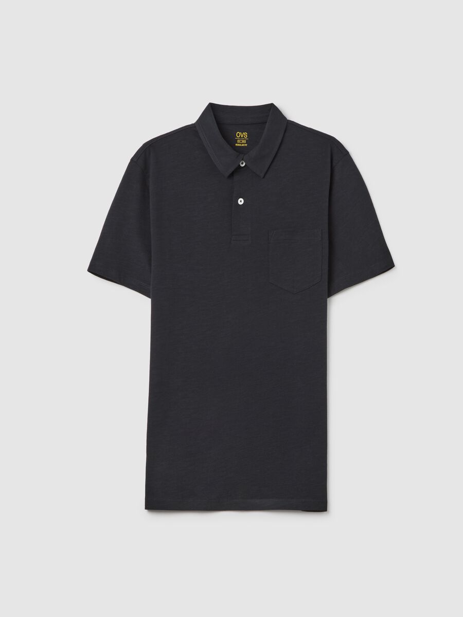 Men&rsquo;s black polo shirt in 100% cotton with regular fit_4