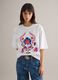 White pure cotton boxy fit T-shirt with floral embroidery_0