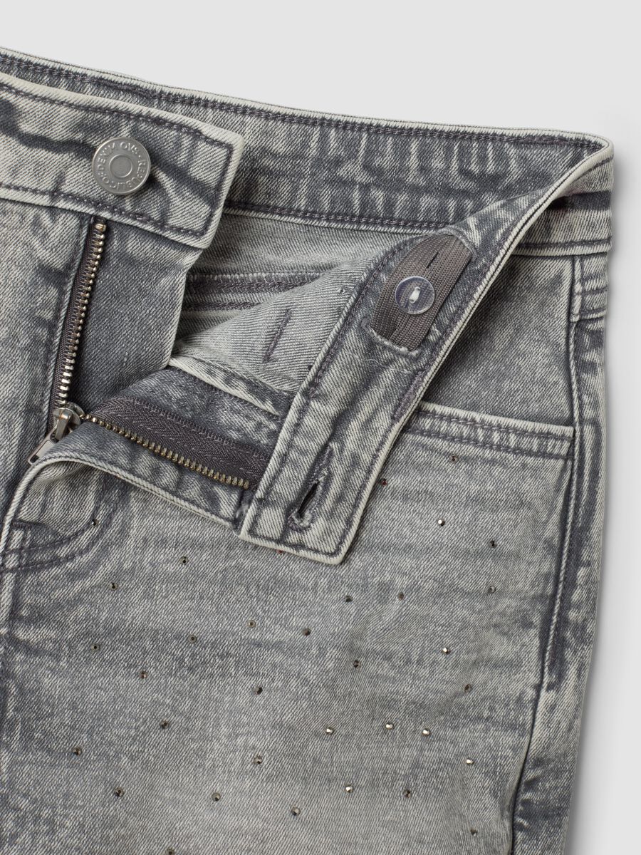 Girls&rsquo; grey stretch-cotton skort, regular fit_5