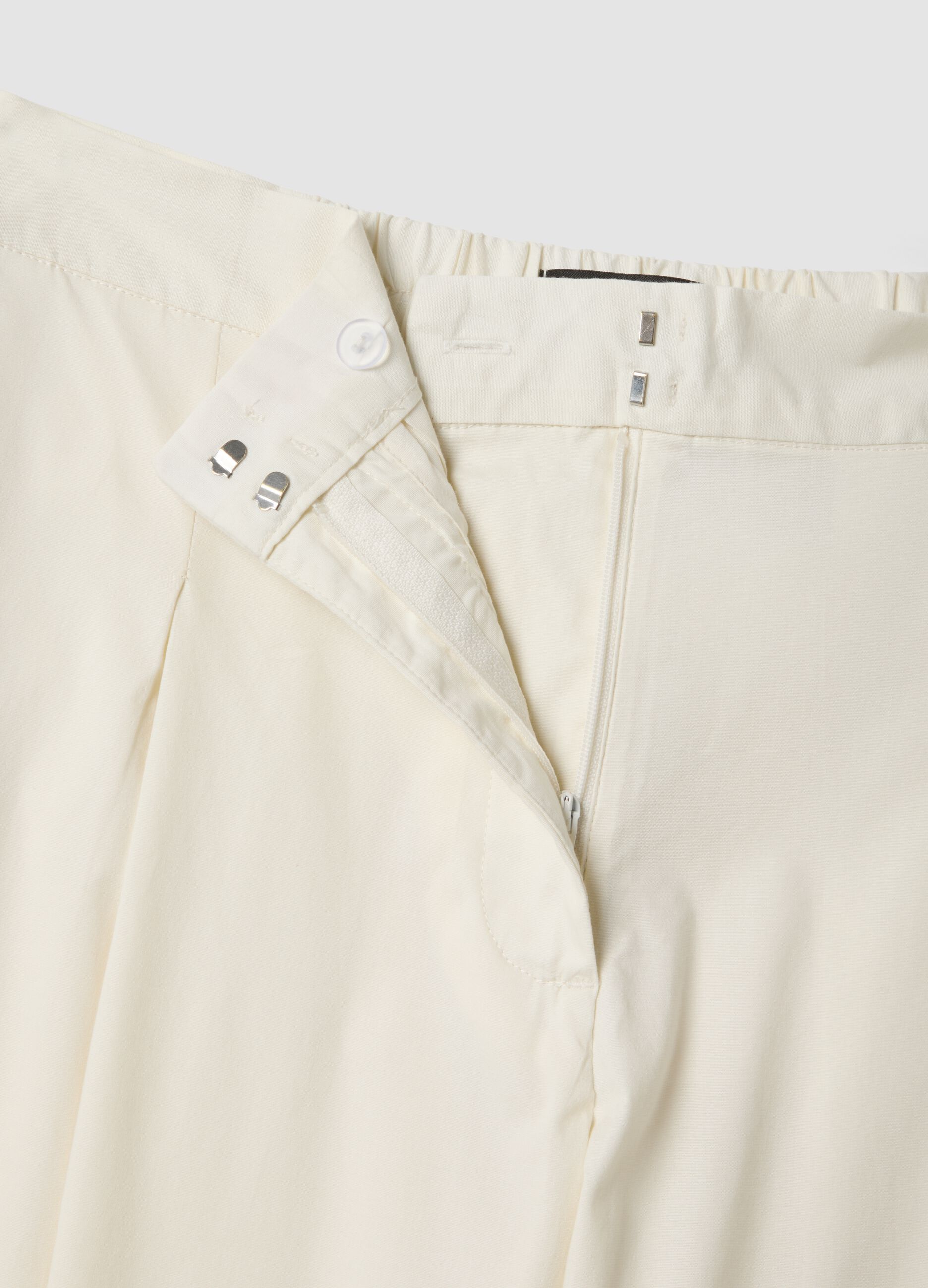 White stretch-cotton palazzo trousers