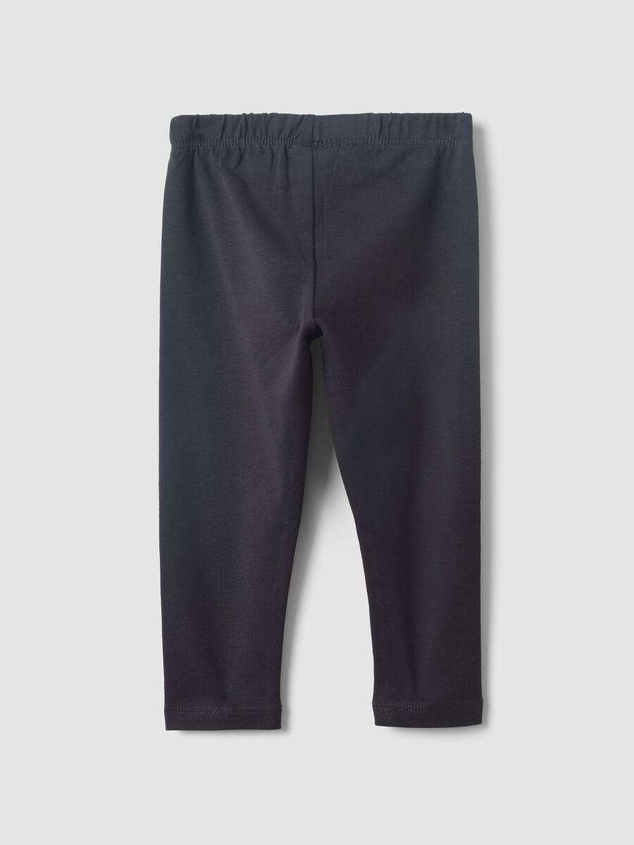 Girls&rsquo; black organic cotton-blend slim-fit leggings_1
