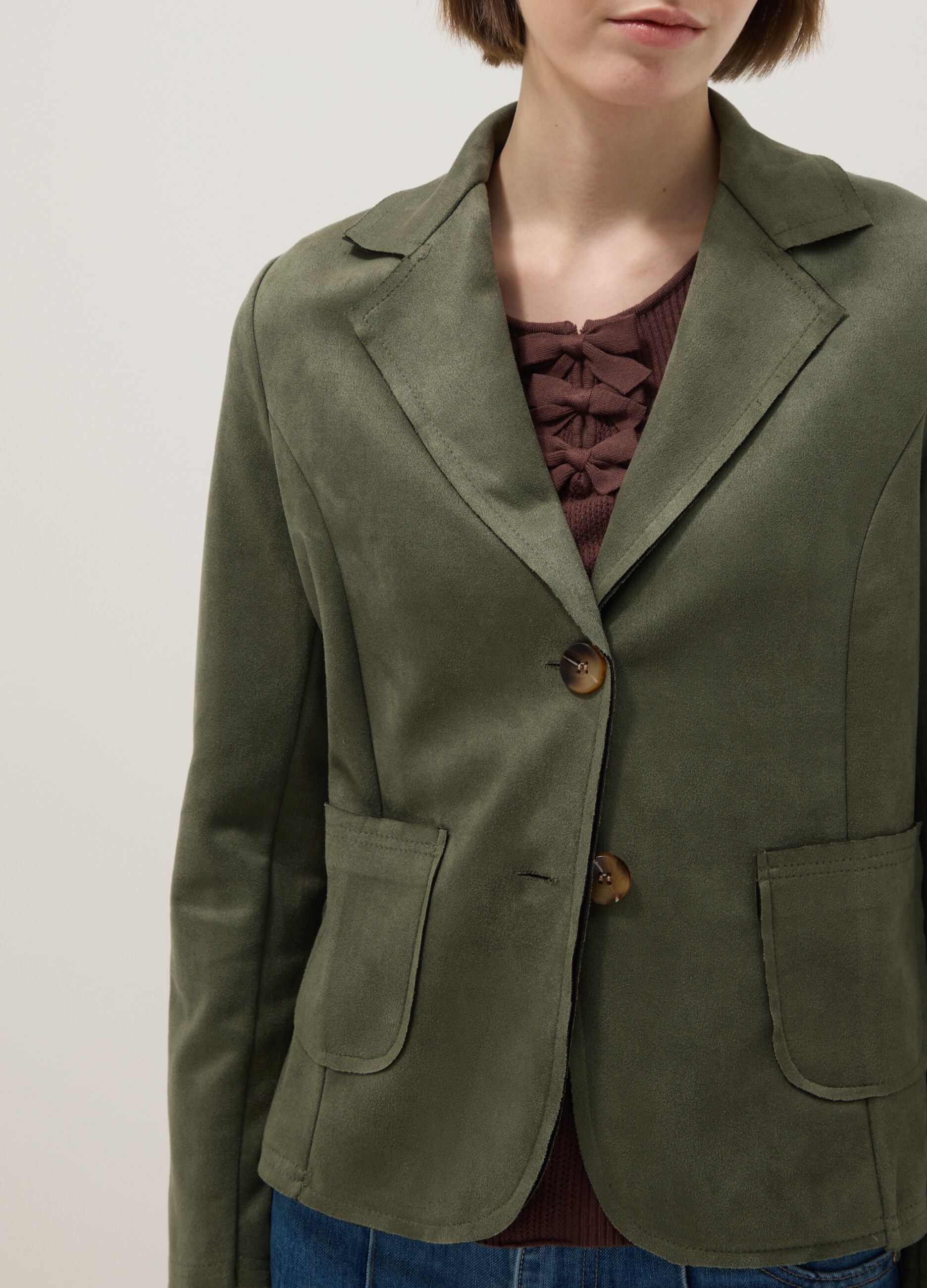 Green Lightweight Regular Fit Jacket with Pockets
