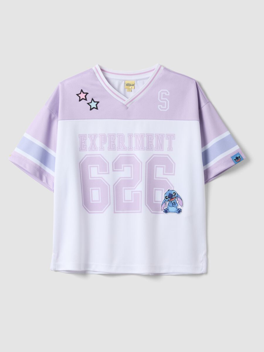 Girls' multicolour pure cotton boxy fit T-shirt with Stitch_3