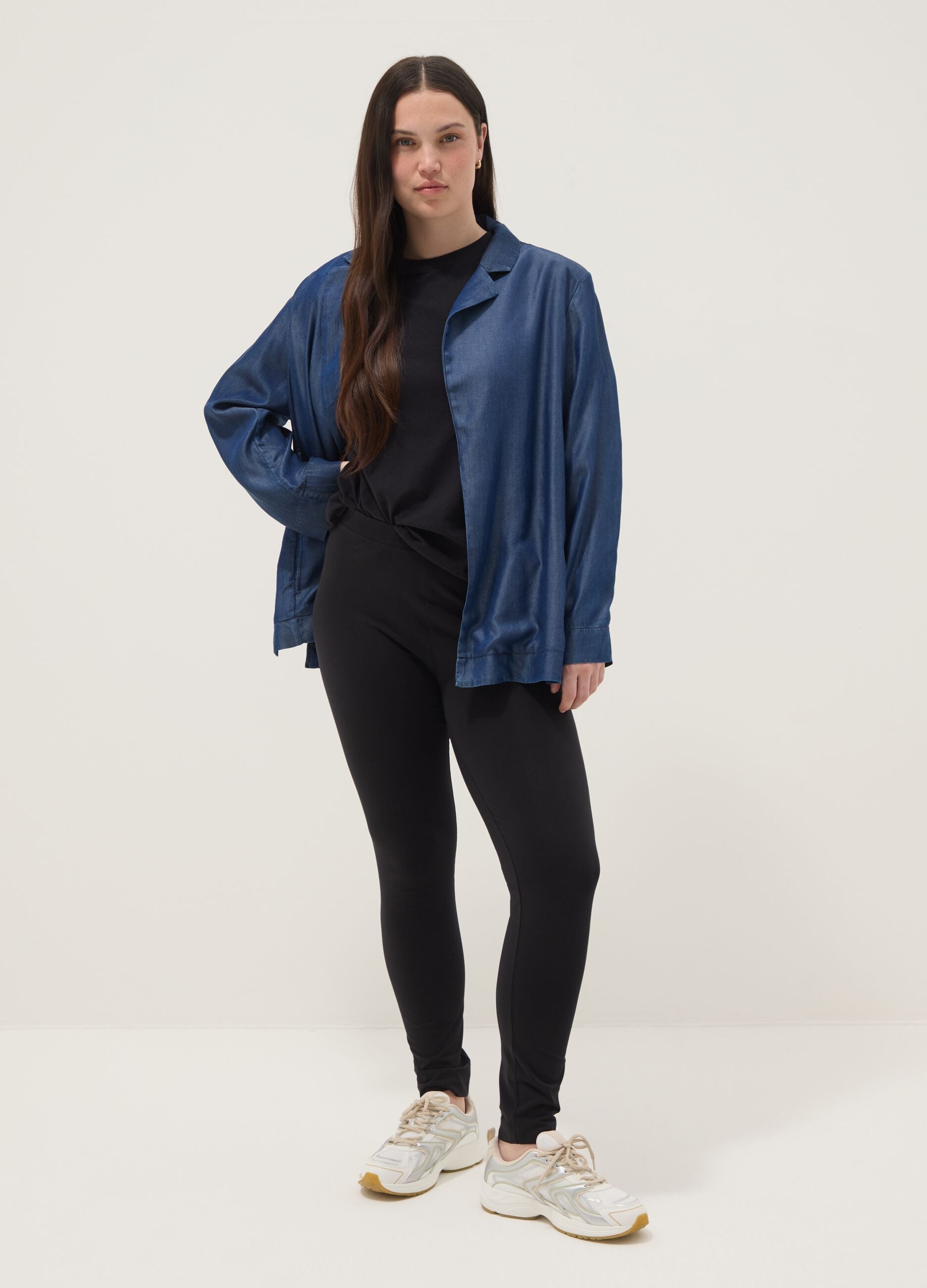 Black skinny fit leggings in stretch cotton