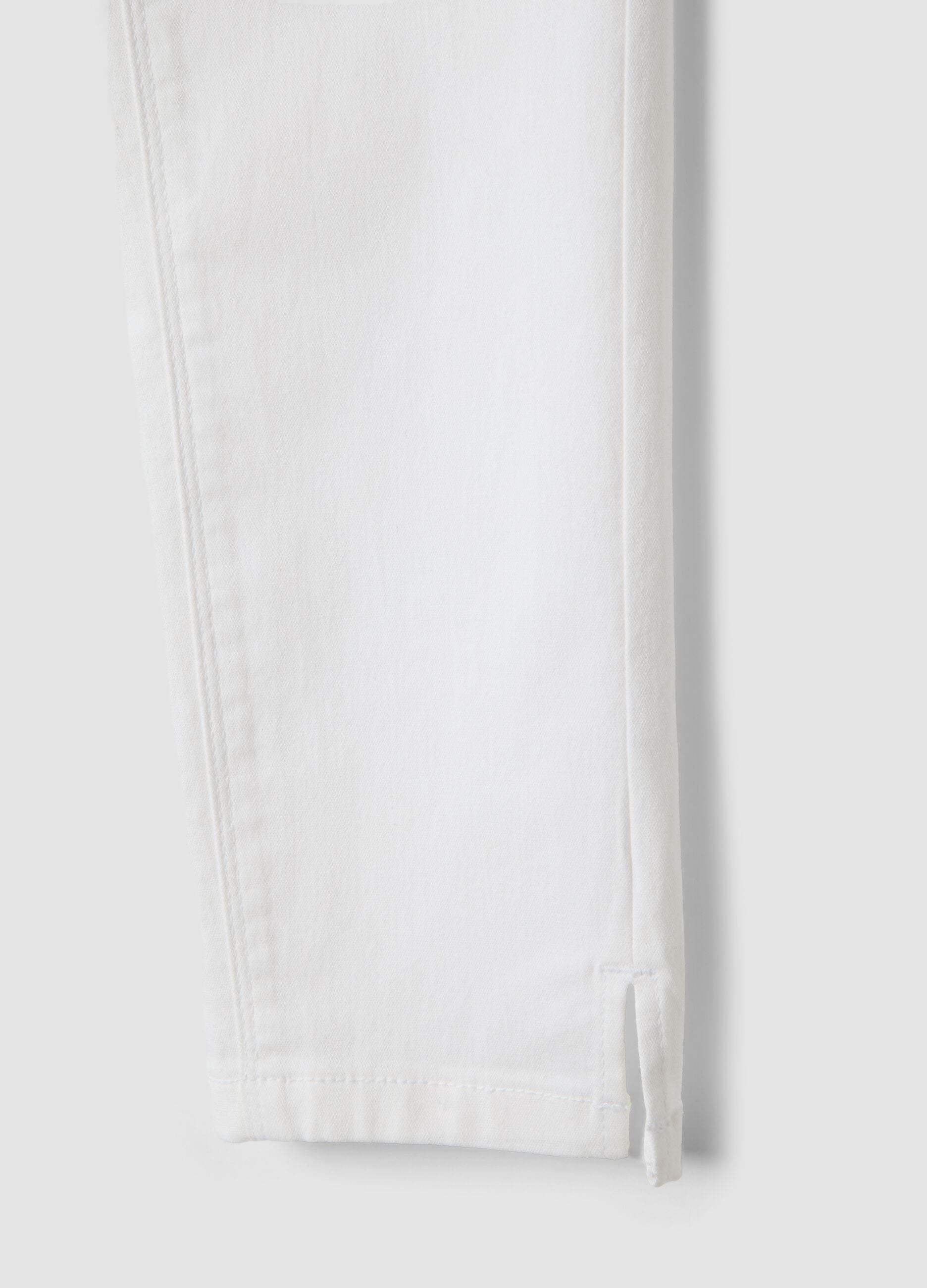 White skinny fit stretch denim cotton blend jeans