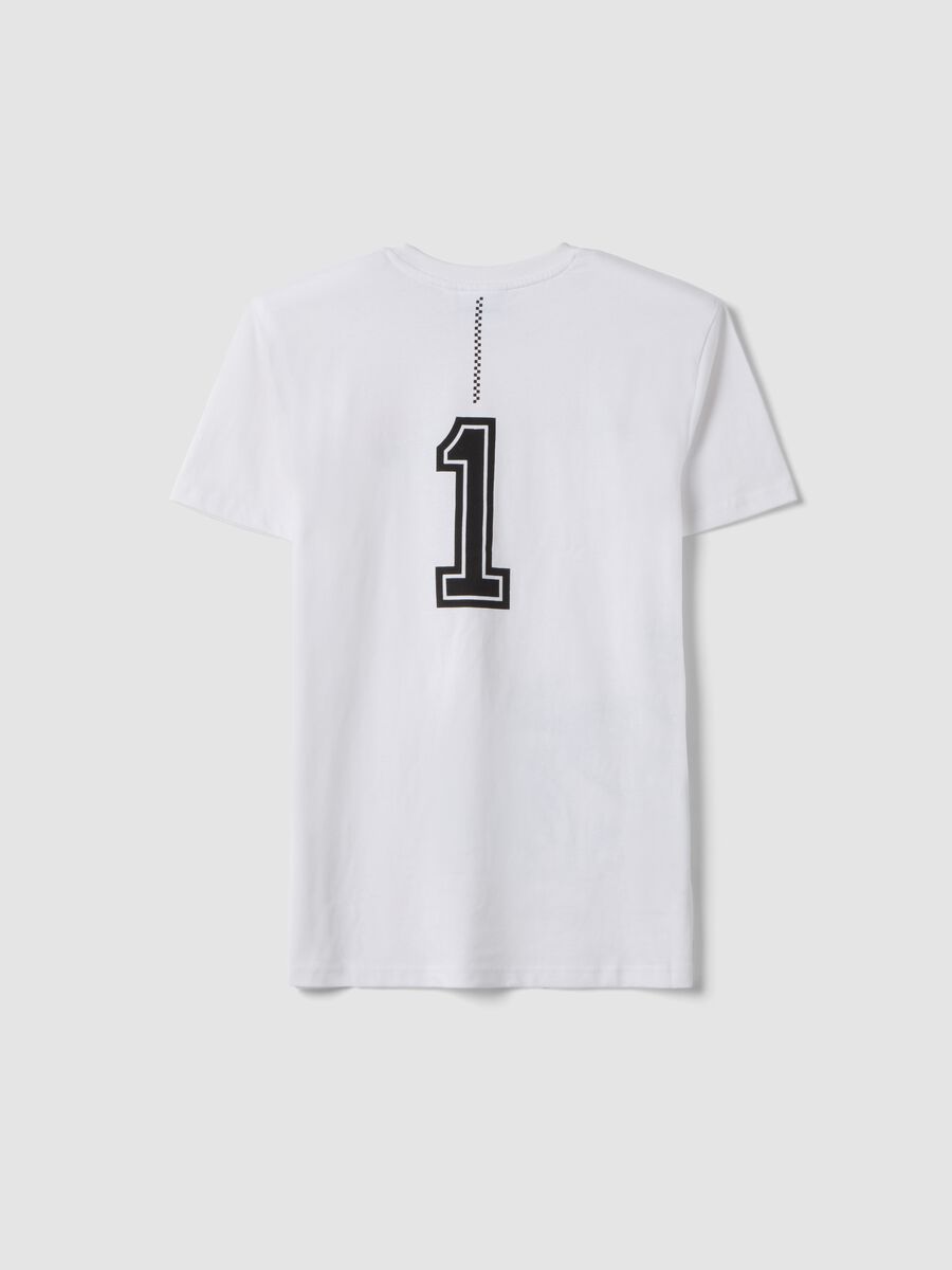 T-shirt bianca a maniche corte in misto cotone per ragazzo relaxed fit_4