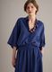 Blue viscose-linen blend overshirt, relaxed fit_0