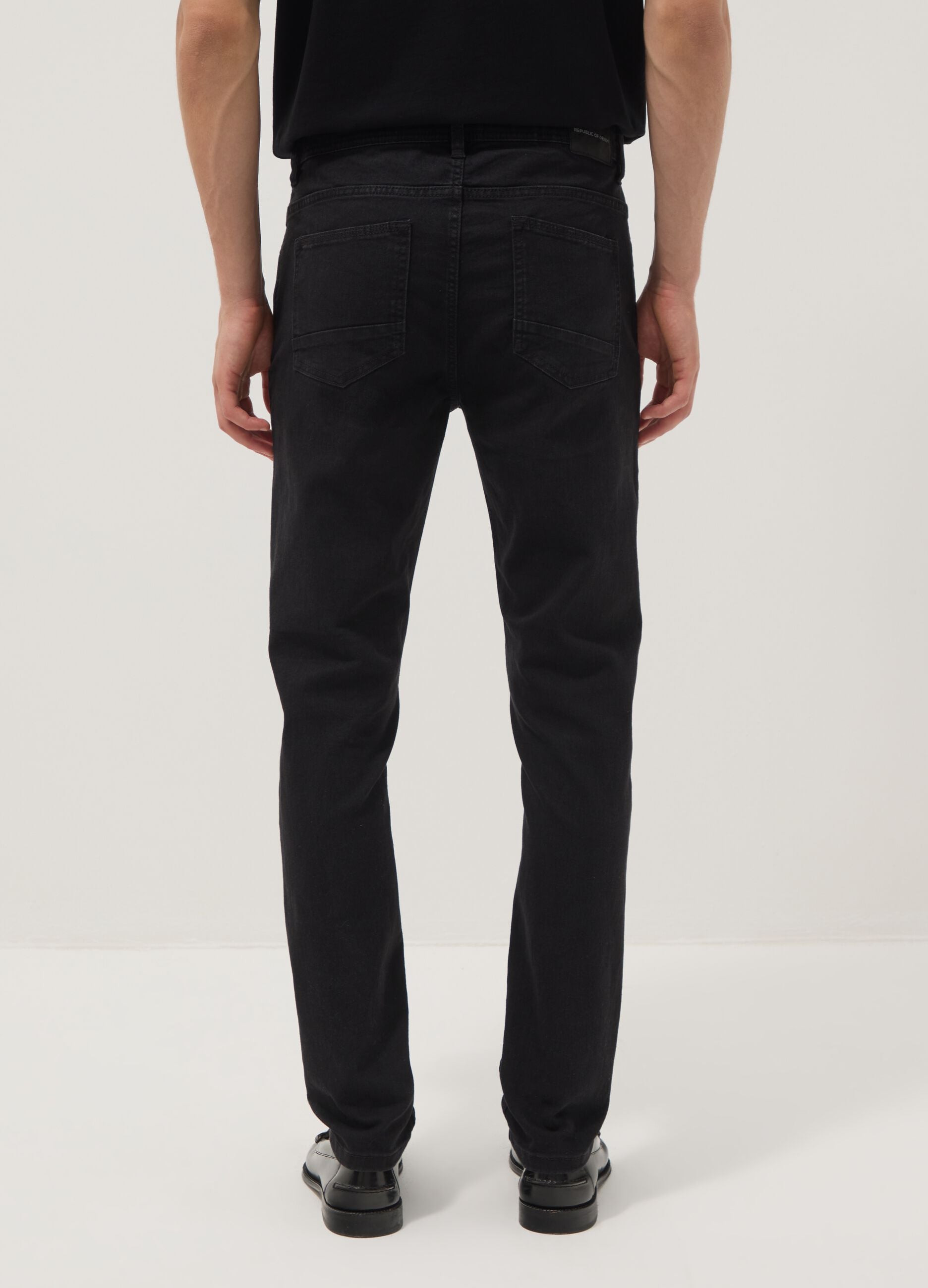 Black Super Skinny Cotton Blend Jeans