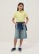Girls' Regular Fit Blue Denim Cotton Shorts_0