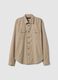 Beige oversized long sleeve shirt in Lyocell and cotton_4