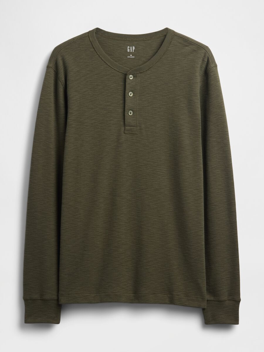 Green Long Sleeve Cotton T-shirt_3