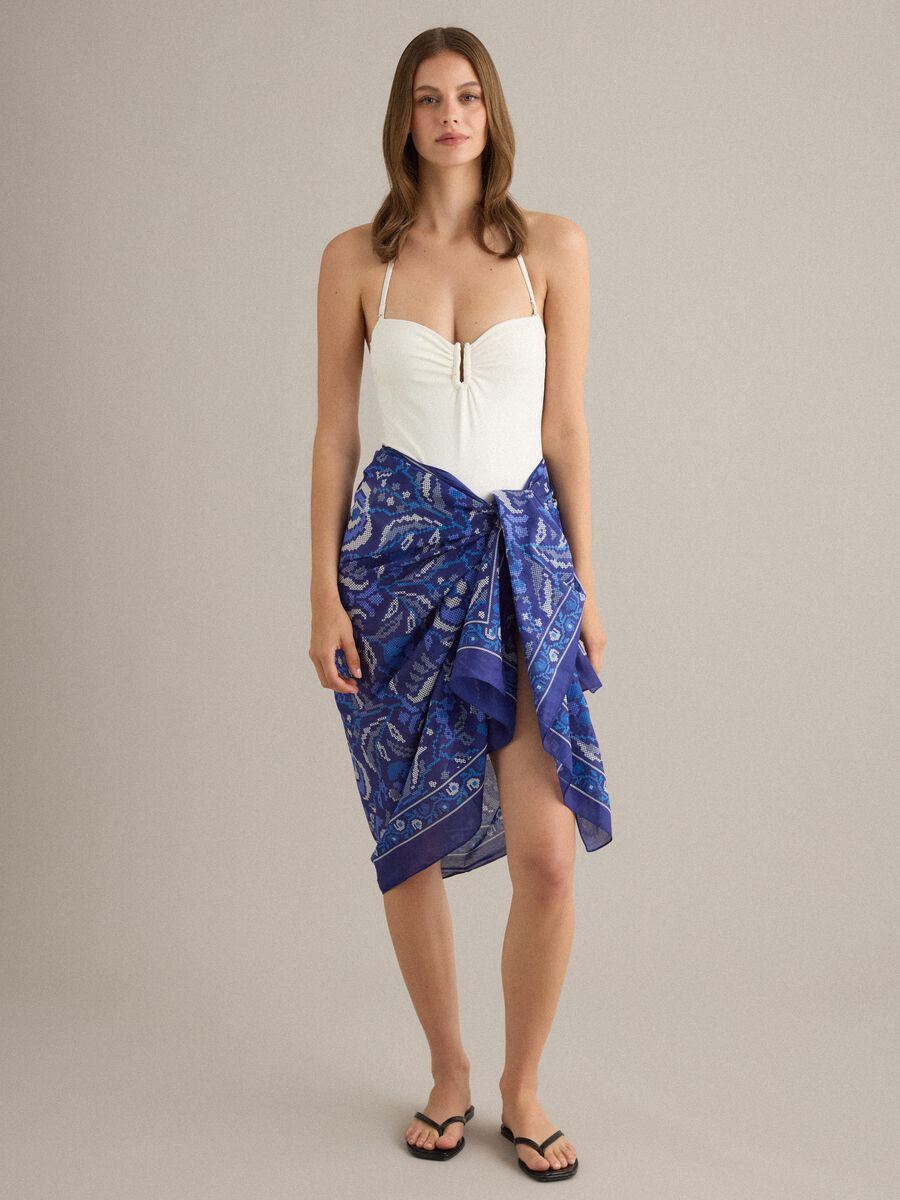 Blue pure cotton printed pareo_0