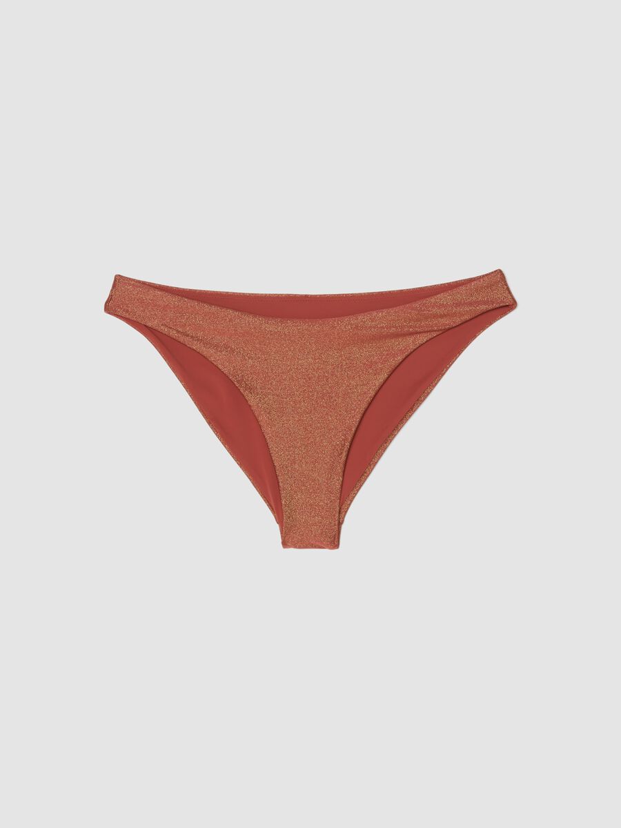 Orange stretch swim briefs with glitter texture_4
