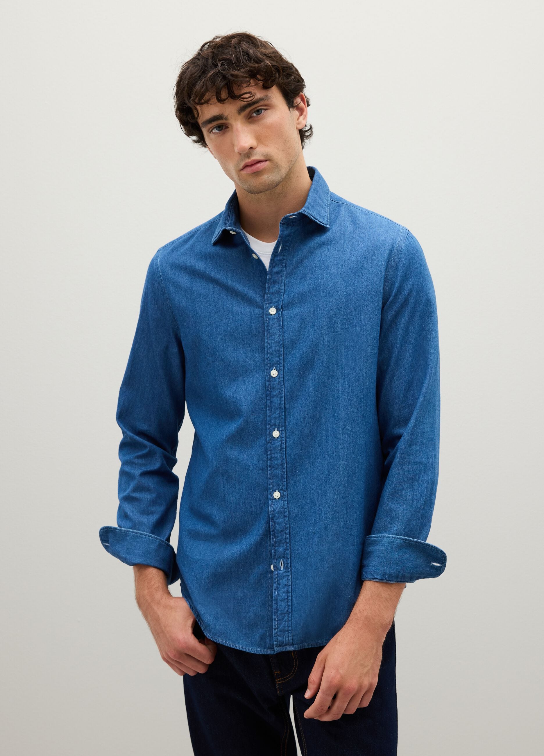 Regular-fit shirt in denim