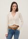Regular fit beige pure cotton cardigan with perforated design_1
