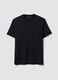 Black crew-neck pure cotton T-shirt, regular fit_0