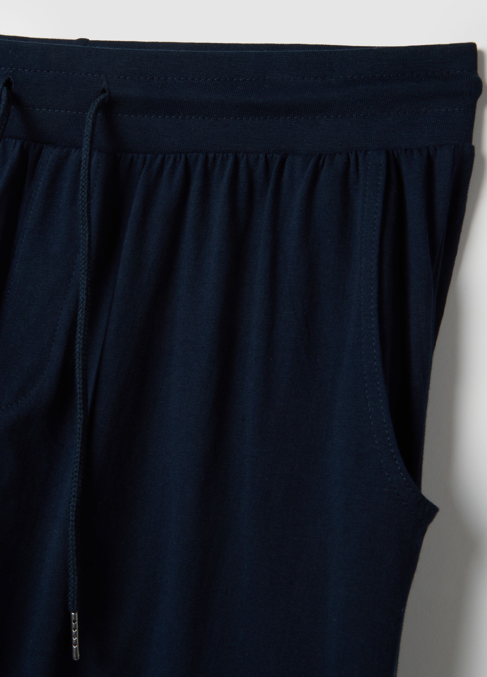 Blue pure cotton regular fit pajama trousers