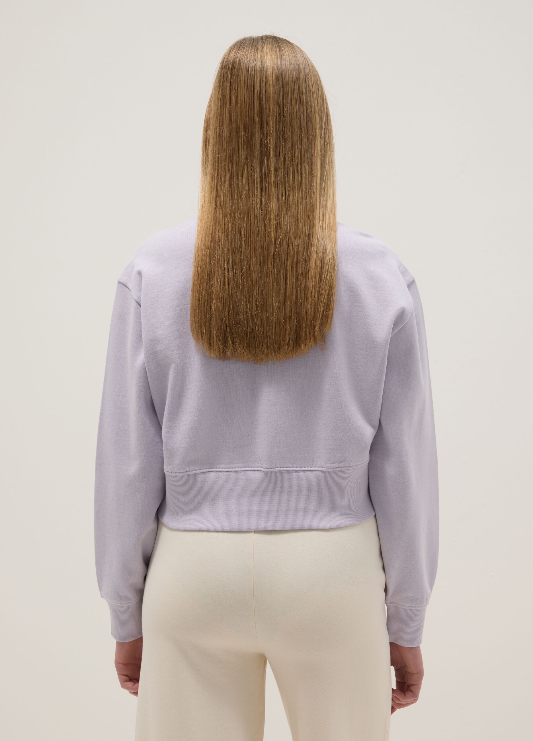 Purple pure cotton regular fit sweatshirt for girls